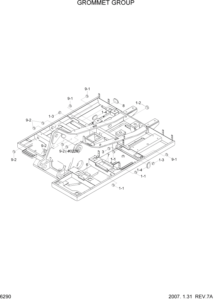 Схема запчастей Hyundai R305LC7 - PAGE 6290 GROMMET GROUP СТРУКТУРА