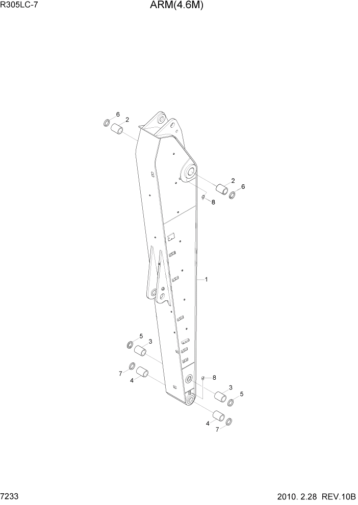 Схема запчастей Hyundai R305LC7 - PAGE 7233 ARM(4.6M) РАБОЧЕЕ ОБОРУДОВАНИЕ