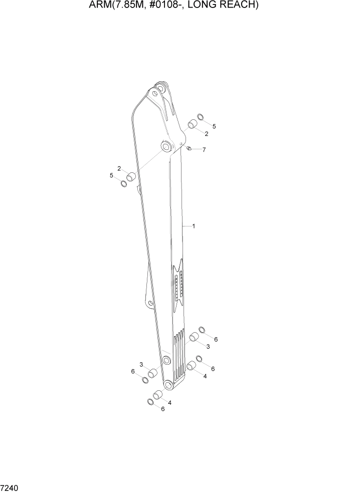 Схема запчастей Hyundai R305LC7 - PAGE 7240 ARM(7.85M, #0108-, LONG REACH) РАБОЧЕЕ ОБОРУДОВАНИЕ