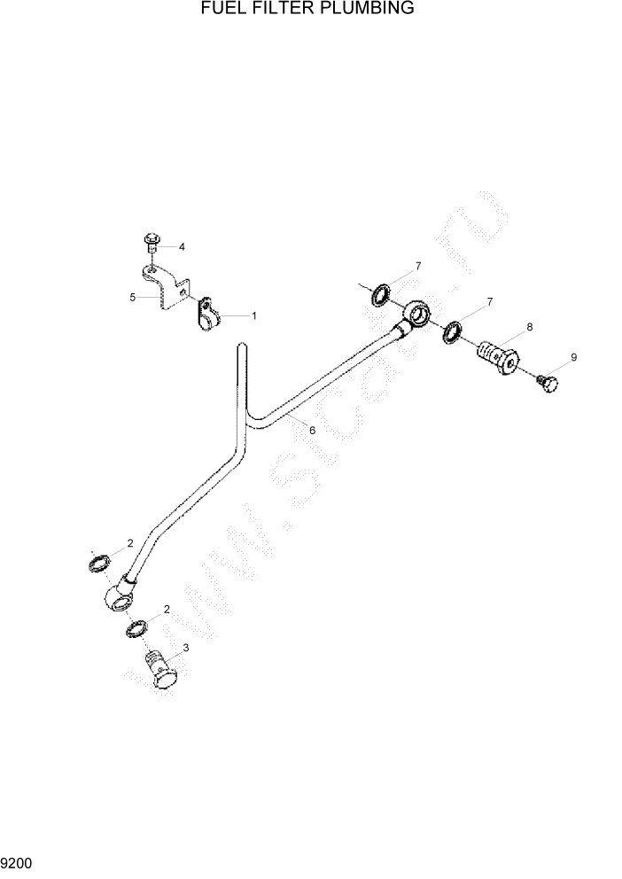 Схема запчастей Hyundai R305LC7 - PAGE 9200 FUEL FILTER PLUMBING ДВИГАТЕЛЬ БАЗА