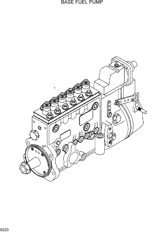 Схема запчастей Hyundai R305LC7 - PAGE 9220 BASE FUEL PUMP ДВИГАТЕЛЬ БАЗА
