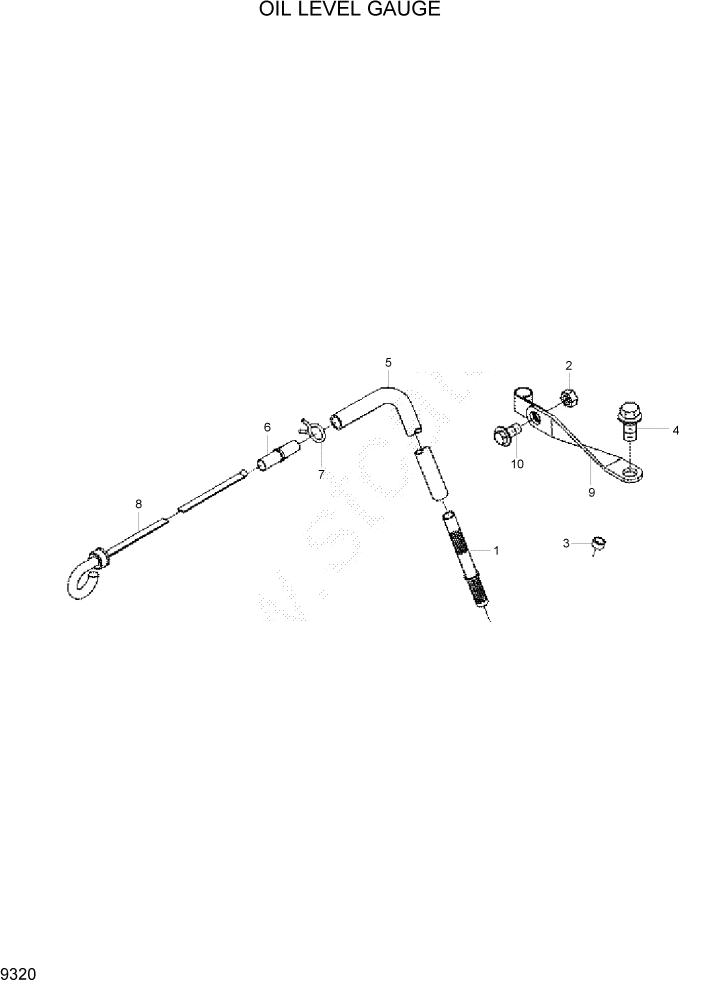 Схема запчастей Hyundai R305LC7 - PAGE 9320 OIL LEVEL GAUGE ДВИГАТЕЛЬ БАЗА