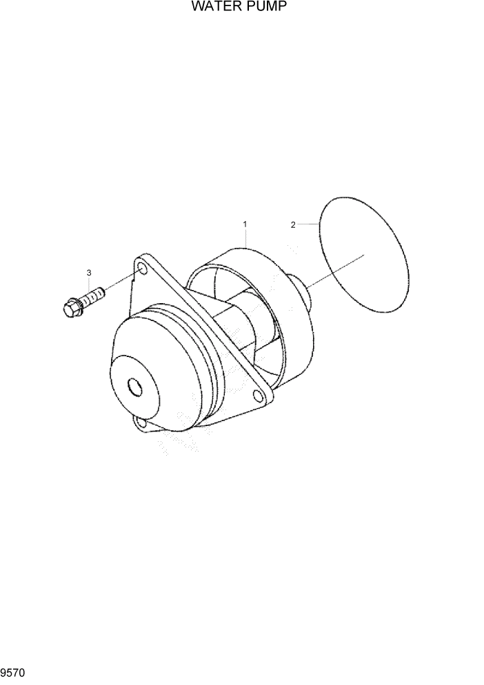 Схема запчастей Hyundai R305LC7 - PAGE 9570 WATER PUMP ДВИГАТЕЛЬ БАЗА