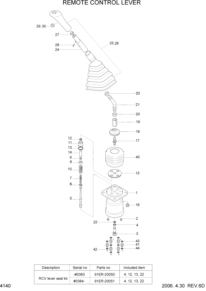 Схема запчастей Hyundai R320LC7 - PAGE 4140 REMOTE CONTROL LEVER ГИДРАВЛИЧЕСКИЕ КОМПОНЕНТЫ