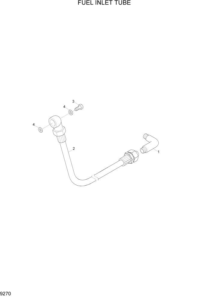 Схема запчастей Hyundai R320LC7 - PAGE 9270 FUEL INLET TUBE ДВИГАТЕЛЬ БАЗА