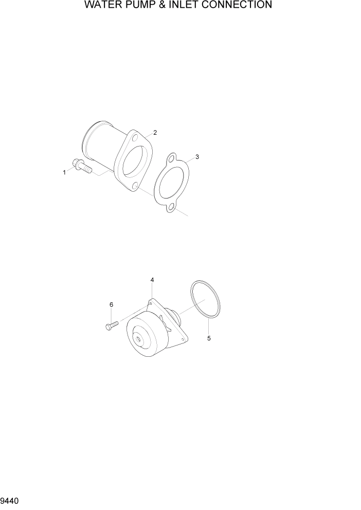 Схема запчастей Hyundai R320LC7 - PAGE 9440 WATER PUMP & INLET CONNECTION ДВИГАТЕЛЬ БАЗА