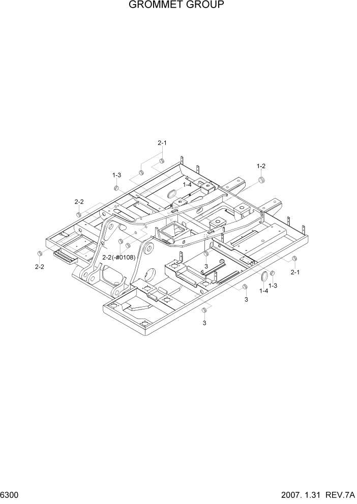 Схема запчастей Hyundai R320LC7A - PAGE 6300 GROMMET GROUP СТРУКТУРА