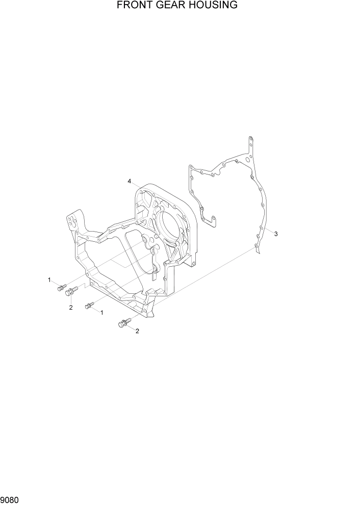 Схема запчастей Hyundai R320LC7A - PAGE 9080 FRONT GEAR HOUSING ДВИГАТЕЛЬ БАЗА