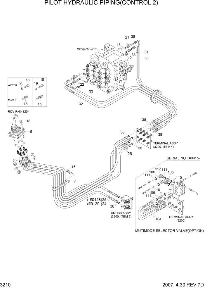 Схема запчастей Hyundai R360LC7 - PAGE 3210 PILOT HYDRAULIC PIPING(CONTROL 2) ГИДРАВЛИЧЕСКАЯ СИСТЕМА
