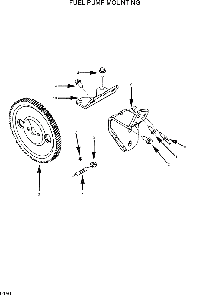 Схема запчастей Hyundai R360LC7 - PAGE 9150 FUEL PUMP COUPLING ДВИГАТЕЛЬ БАЗА