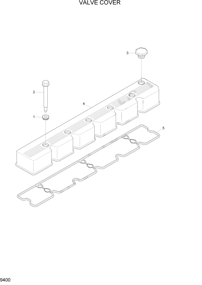 Схема запчастей Hyundai R360LC7 - PAGE 9400 VALVE COVER ДВИГАТЕЛЬ БАЗА