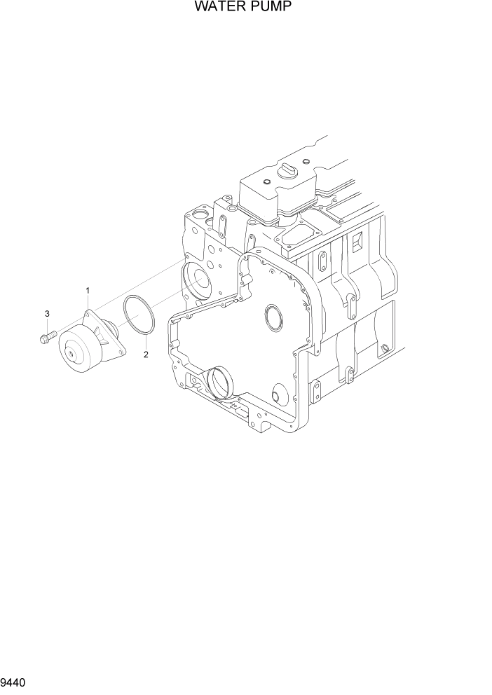 Схема запчастей Hyundai R360LC7 - PAGE 9440 WATER PUMP ДВИГАТЕЛЬ БАЗА