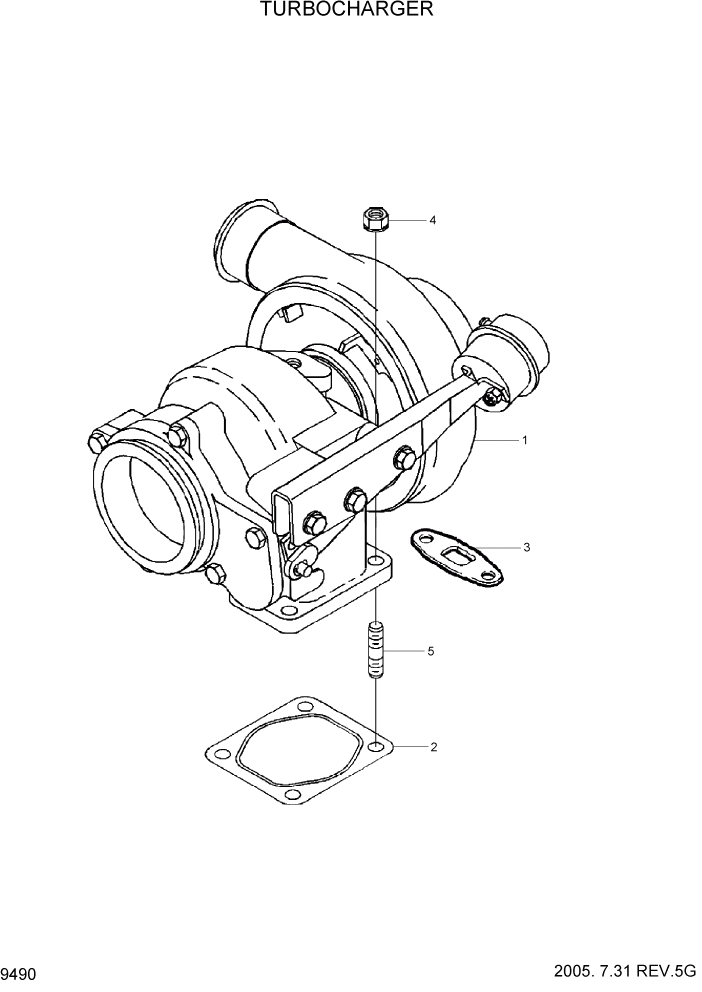 Схема запчастей Hyundai R360LC7 - PAGE 9490 TURBOCHARGER ДВИГАТЕЛЬ БАЗА