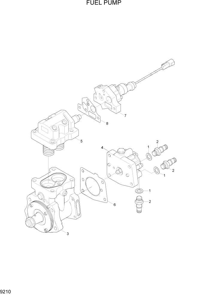 Схема запчастей Hyundai R360LC7A - PAGE 9210 FUEL PUMP ДВИГАТЕЛЬ БАЗА