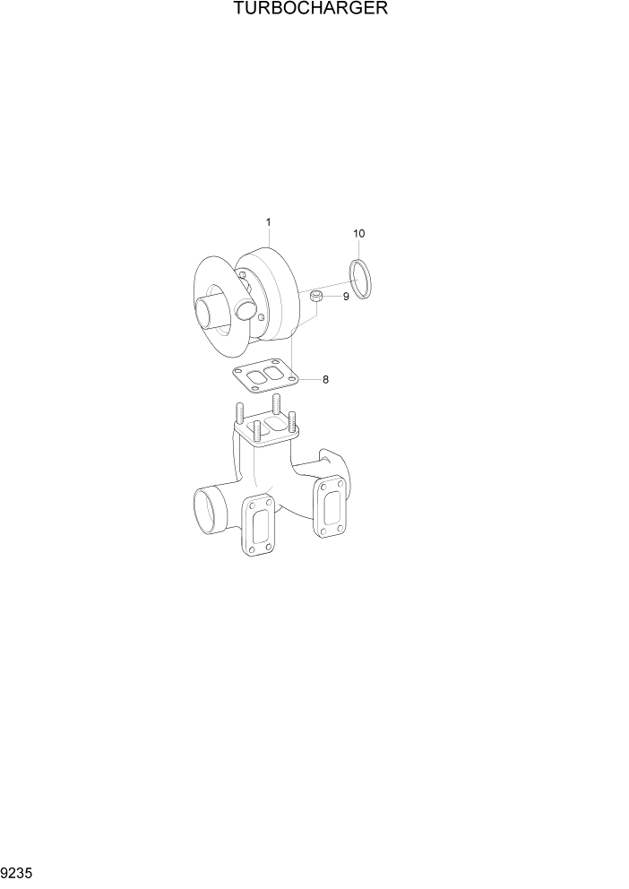Схема запчастей Hyundai R370LC7 - PAGE 9235 TURBOCHARGER ДВИГАТЕЛЬ БАЗА