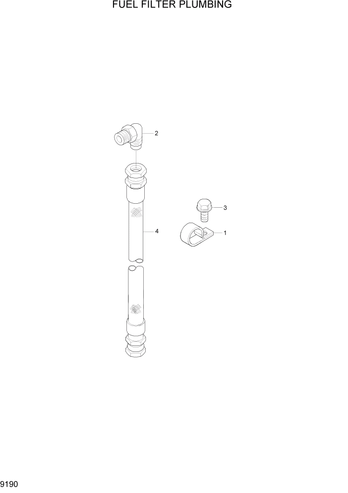 Схема запчастей Hyundai R450LC7 - PAGE 9190 FUEL FILTER PLUMBING ДВИГАТЕЛЬ БАЗА