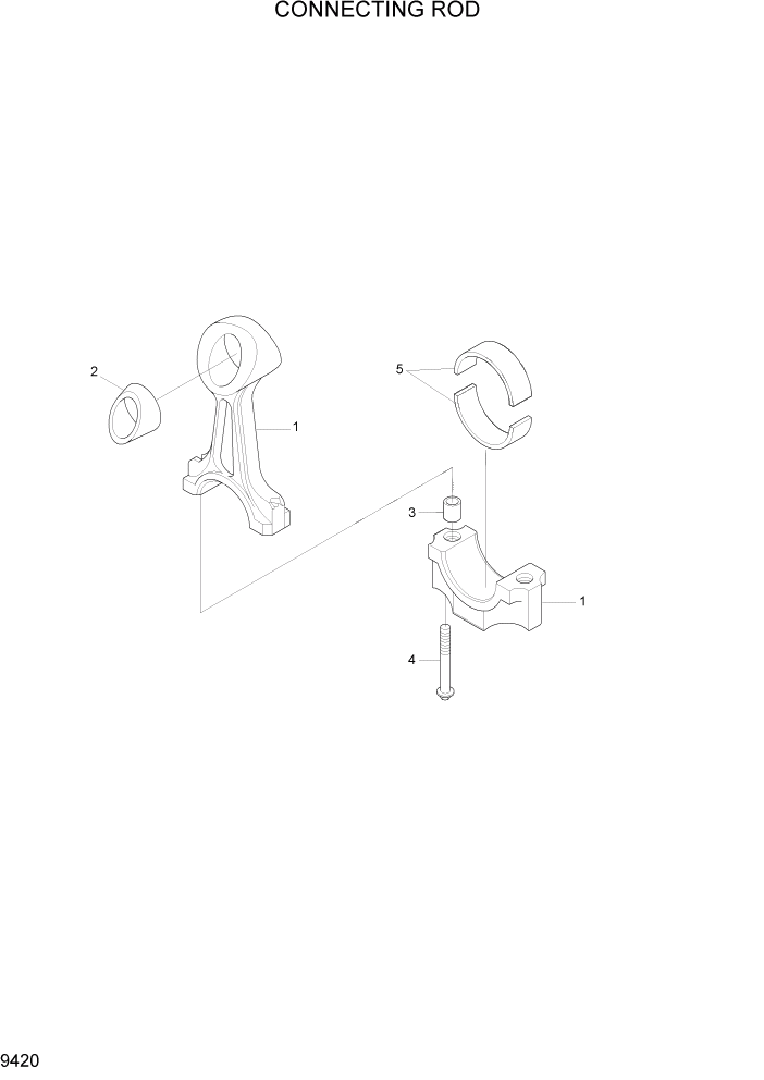 Схема запчастей Hyundai R450LC7 - PAGE 9420 CONNECTING ROD ДВИГАТЕЛЬ БАЗА