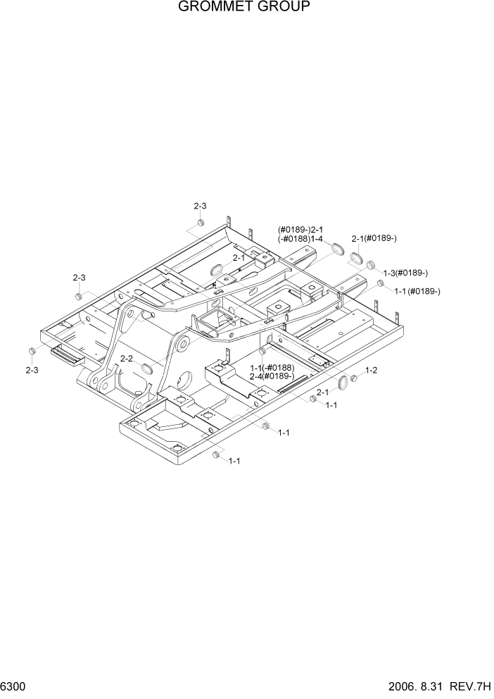Схема запчастей Hyundai R450LC7A - PAGE 6300 GROMMET GROUP СТРУКТУРА