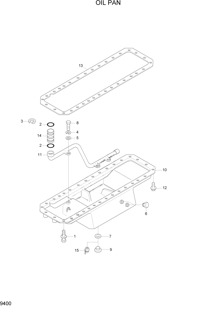 Схема запчастей Hyundai R450LC7A - PAGE 9400 OIL PAN ДВИГАТЕЛЬ БАЗА