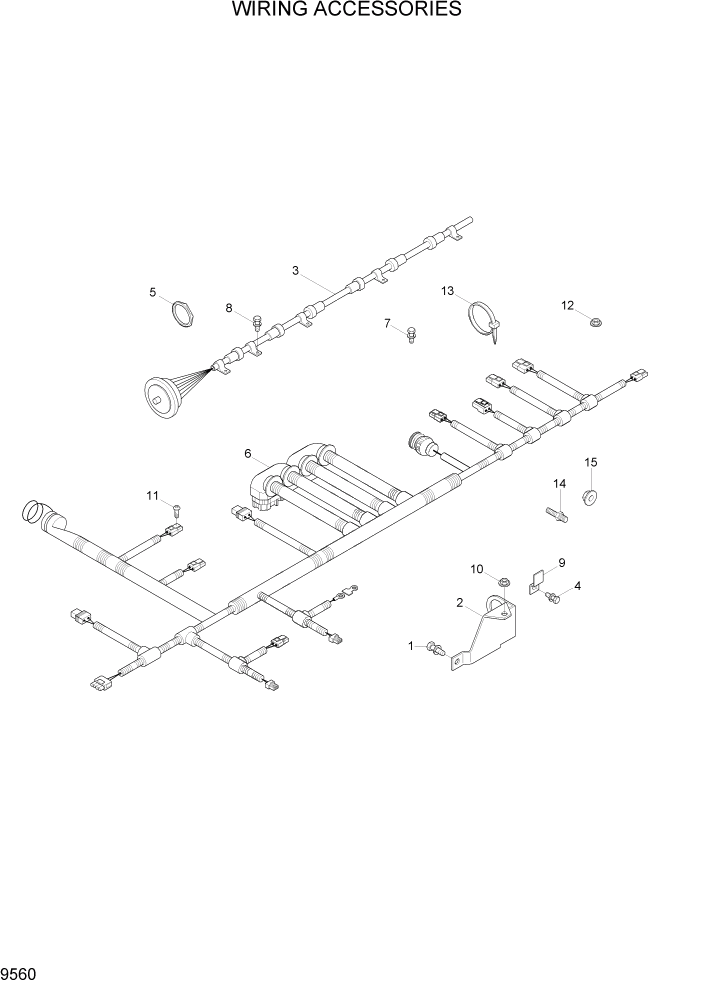Схема запчастей Hyundai R450LC7A - PAGE 9560 WIRING ACCESSORIES ДВИГАТЕЛЬ БАЗА