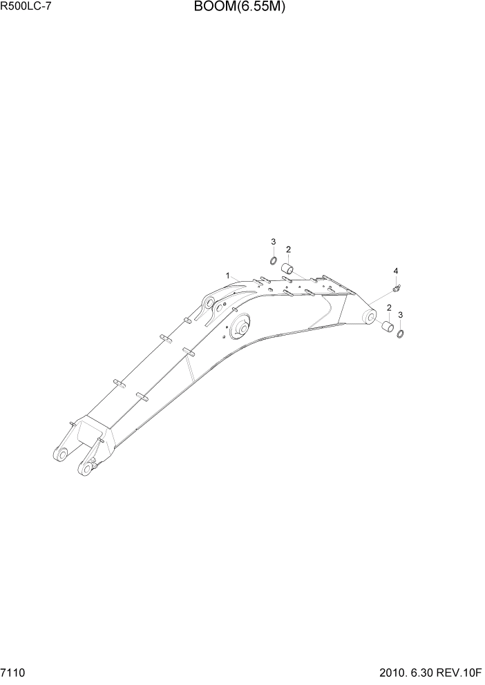 Схема запчастей Hyundai R500LC7 - PAGE 7110 BOOM(6.55M) РАБОЧЕЕ ОБОРУДОВАНИЕ