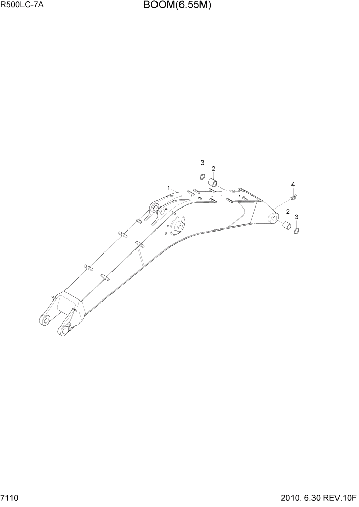 Схема запчастей Hyundai R500LC7A - PAGE 7110 BOOM(6.55M) РАБОЧЕЕ ОБОРУДОВАНИЕ