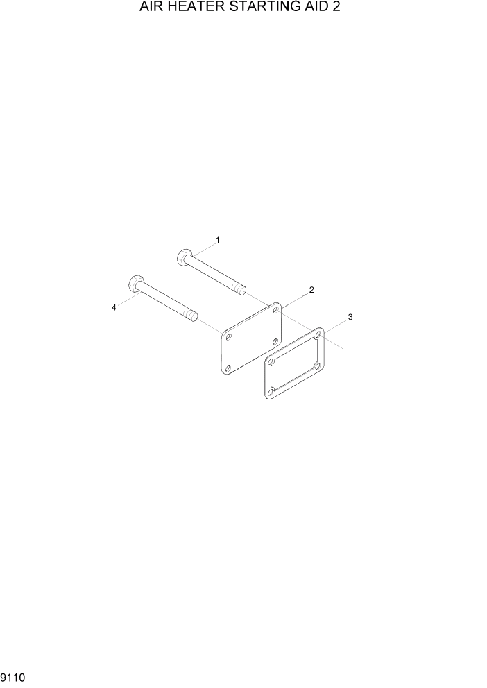 Схема запчастей Hyundai R500LC7A - PAGE 9110 AIR HEATER STARTING AID 2 ДВИГАТЕЛЬ БАЗА