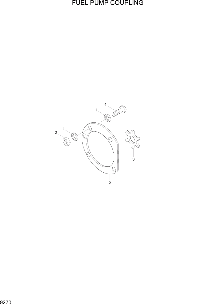 Схема запчастей Hyundai R500LC7A - PAGE 9270 FUEL PUMP COUPLING ДВИГАТЕЛЬ БАЗА