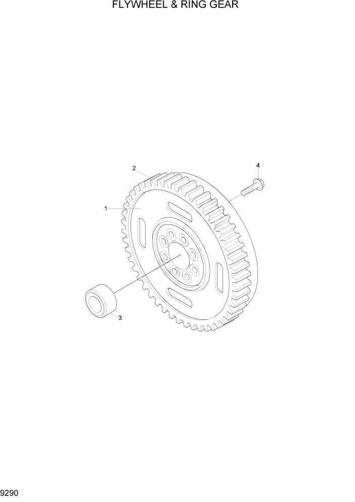Схема запчастей Hyundai R500LC7A - PAGE 9290 FLYWHEEL & RING GEAR ДВИГАТЕЛЬ БАЗА