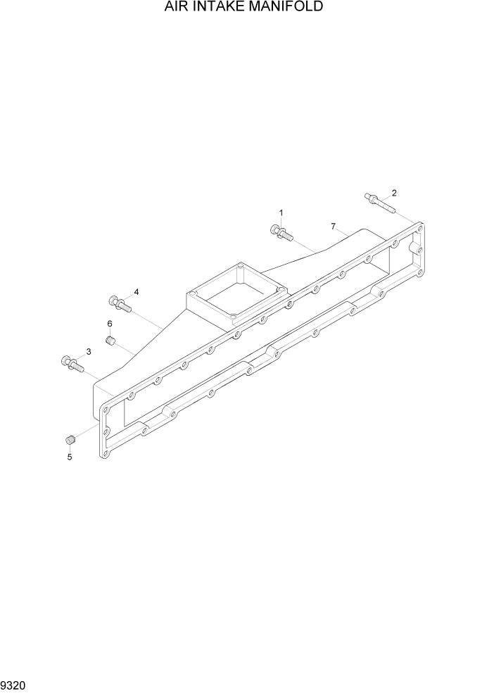 Схема запчастей Hyundai R500LC7A - PAGE 9320 AIR INTAKE MANIFOLD ДВИГАТЕЛЬ БАЗА