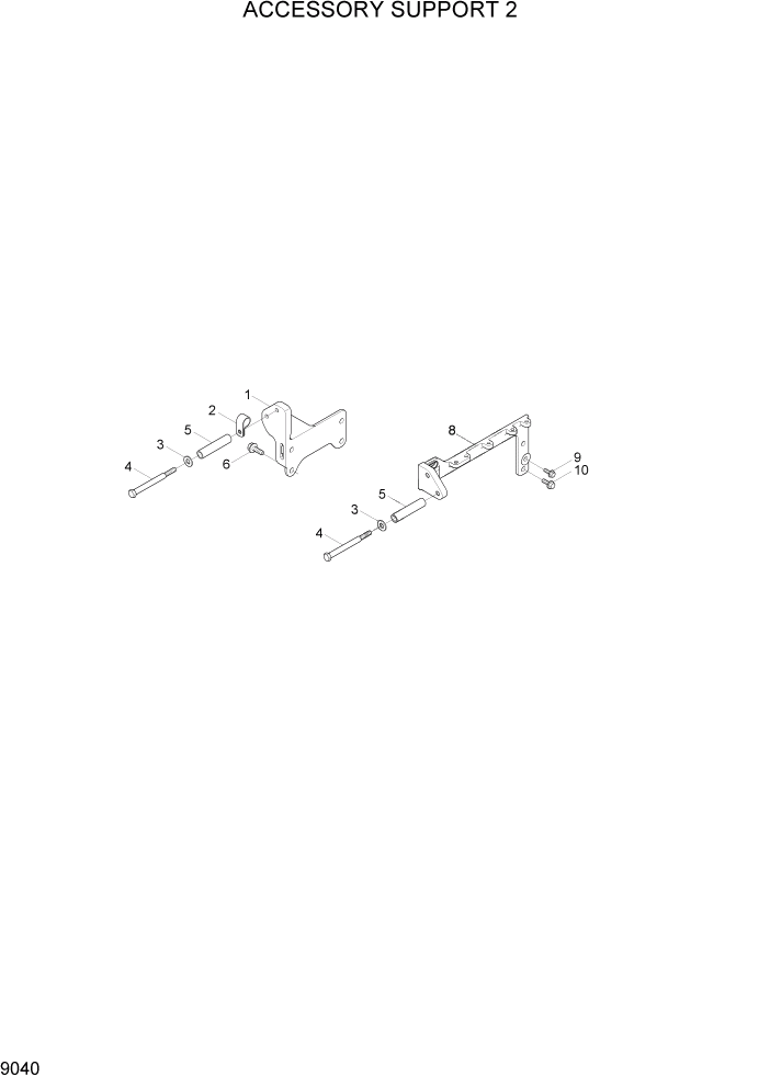 Схема запчастей Hyundai R800LC7A - PAGE 9040 ACCESSORY SUPPORT 2 ДВИГАТЕЛЬ БАЗА