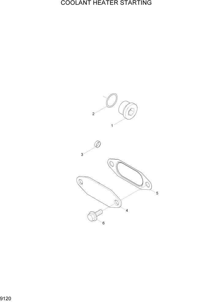 Схема запчастей Hyundai R800LC7A - PAGE 9120 COOLANT HEATER STARTING ДВИГАТЕЛЬ БАЗА