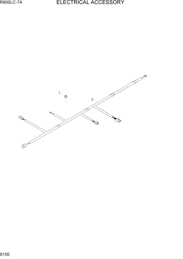 Схема запчастей Hyundai R800LC7A - PAGE 9150 ELECTRICAL ACCESSORY ДВИГАТЕЛЬ БАЗА