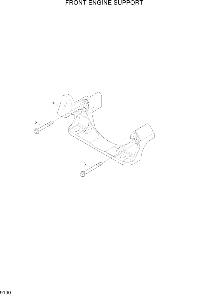 Схема запчастей Hyundai R800LC7A - PAGE 9190 FRONT ENGINE SUPPORT ДВИГАТЕЛЬ БАЗА