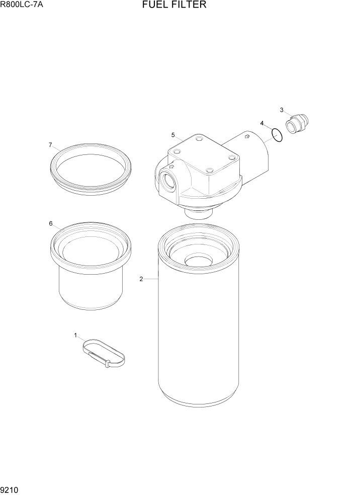 Схема запчастей Hyundai R800LC7A - PAGE 9210 FUEL FILTER ДВИГАТЕЛЬ БАЗА