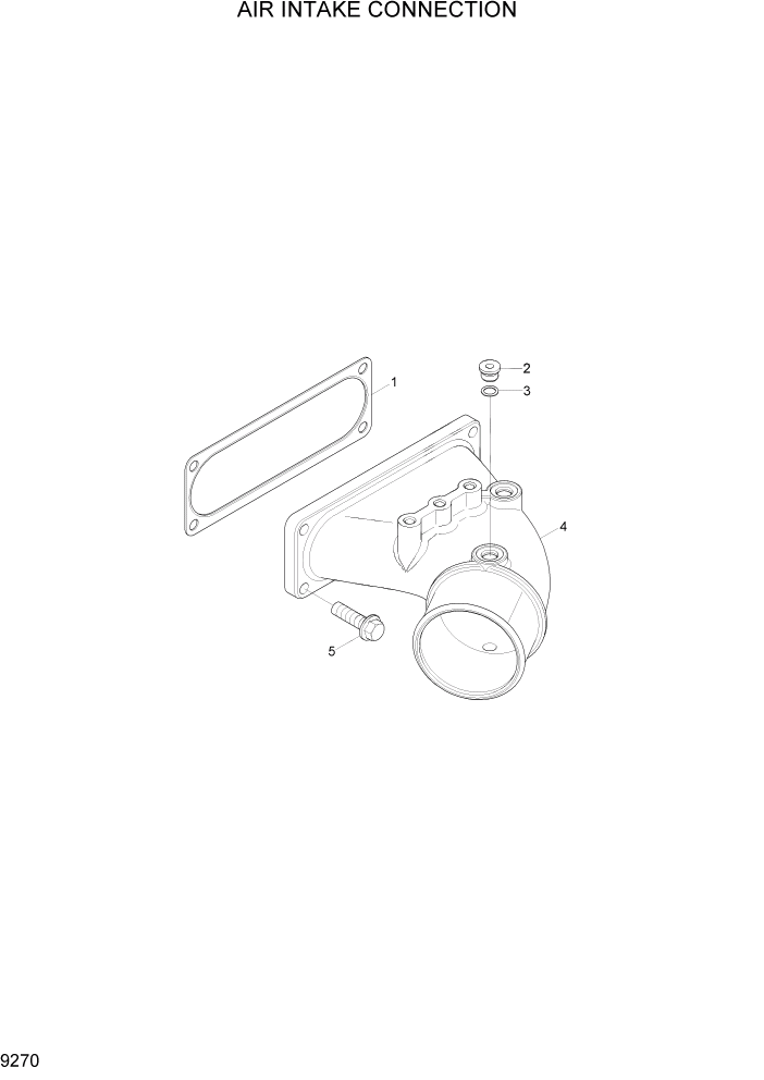 Схема запчастей Hyundai R800LC7A - PAGE 9270 AIR INTAKE CONNECTION ДВИГАТЕЛЬ БАЗА