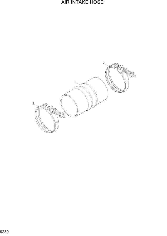Схема запчастей Hyundai R800LC7A - PAGE 9280 AIR INTAKE HOSE ДВИГАТЕЛЬ БАЗА