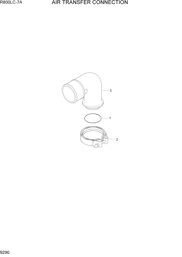 Схема запчастей Hyundai R800LC7A - PAGE 9290 AIR TRANSFER CONNECTION ДВИГАТЕЛЬ БАЗА
