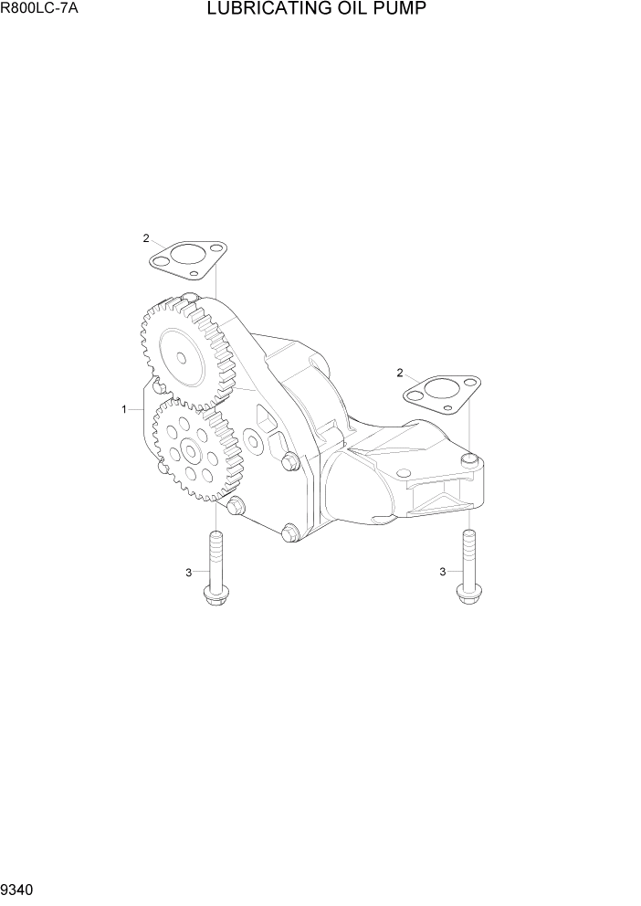 Схема запчастей Hyundai R800LC7A - PAGE 9340 LUBRICATING OIL PUMP ДВИГАТЕЛЬ БАЗА