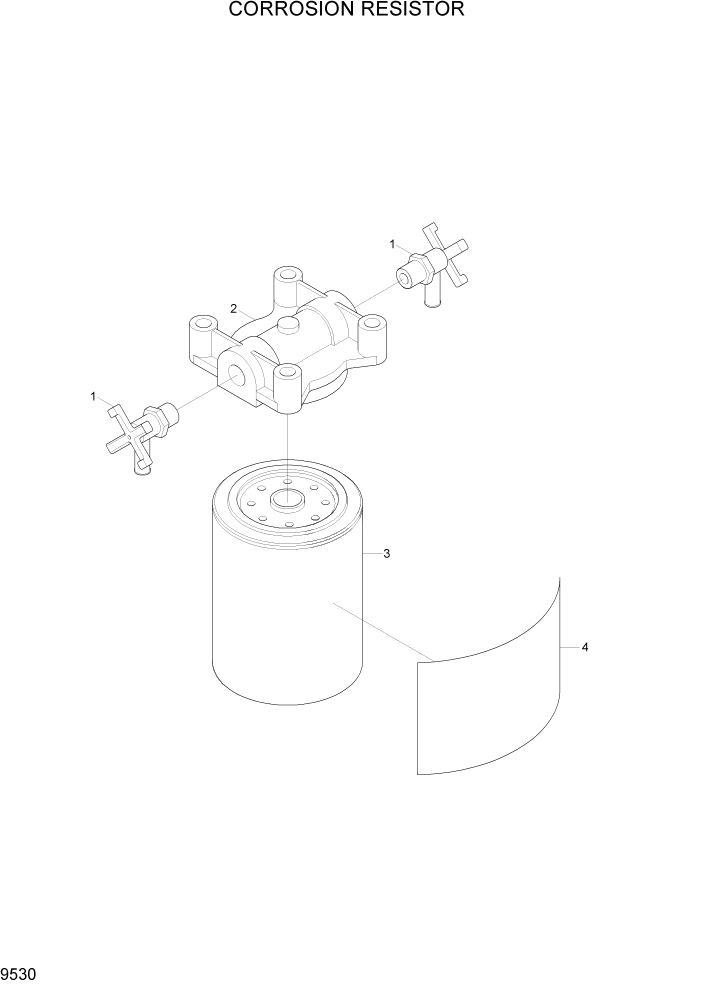 Схема запчастей Hyundai R800LC7A - PAGE 9530 CORROSION RESISTOR ДВИГАТЕЛЬ БАЗА