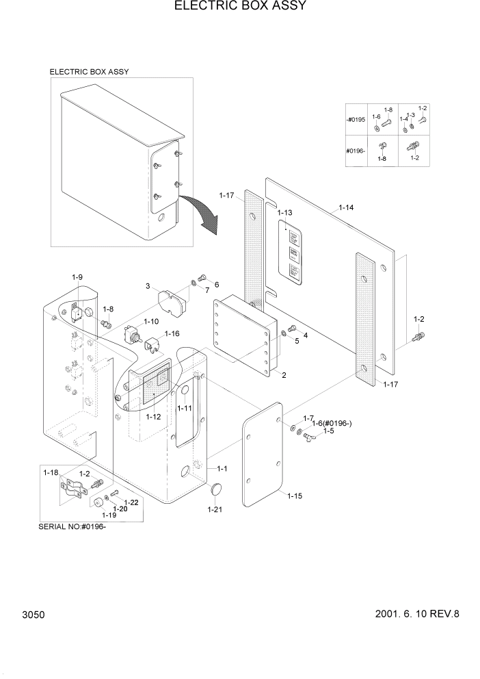 Схема запчастей Hyundai R160LC3 - PAGE 3050 ELECTRIC BOX ASSY ЭЛЕКТРИЧЕСКАЯ СИСТЕМА