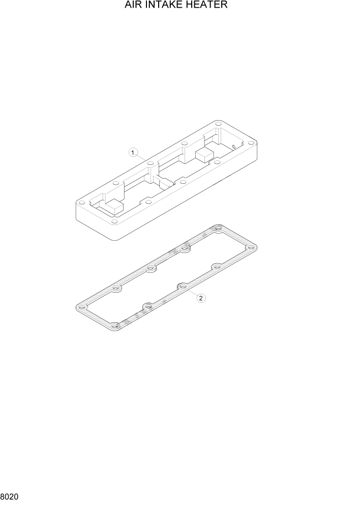 Схема запчастей Hyundai R160LC3 - PAGE 8020 AIR INTAKE HEATER ДВИГАТЕЛЬ БАЗА