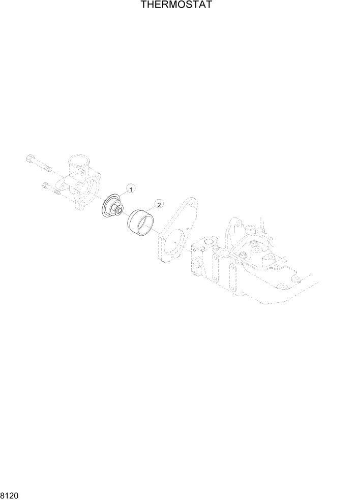 Схема запчастей Hyundai R160LC3 - PAGE 8120 THERMOSTAT ДВИГАТЕЛЬ БАЗА