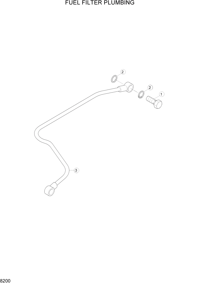 Схема запчастей Hyundai R160LC3 - PAGE 8200 FUEL FILTER PLUMBING ДВИГАТЕЛЬ БАЗА