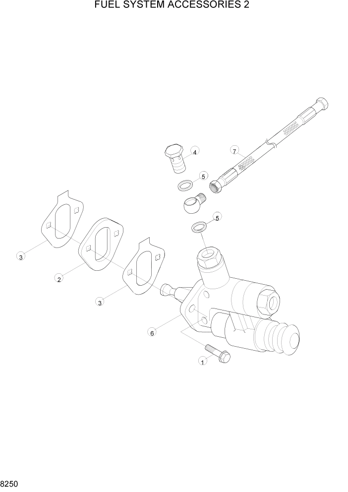Схема запчастей Hyundai R160LC3 - PAGE 8250 FUEL SYSTEM ACCESSORIES 2 ДВИГАТЕЛЬ БАЗА