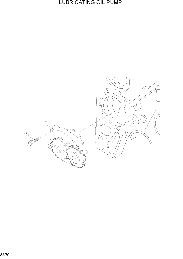 Схема запчастей Hyundai R160LC3 - PAGE 8330 LUBRICATING OIL PUMP ДВИГАТЕЛЬ БАЗА