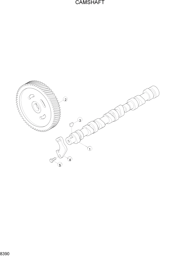Схема запчастей Hyundai R160LC3 - PAGE 8390 CAMSHAFT ДВИГАТЕЛЬ БАЗА