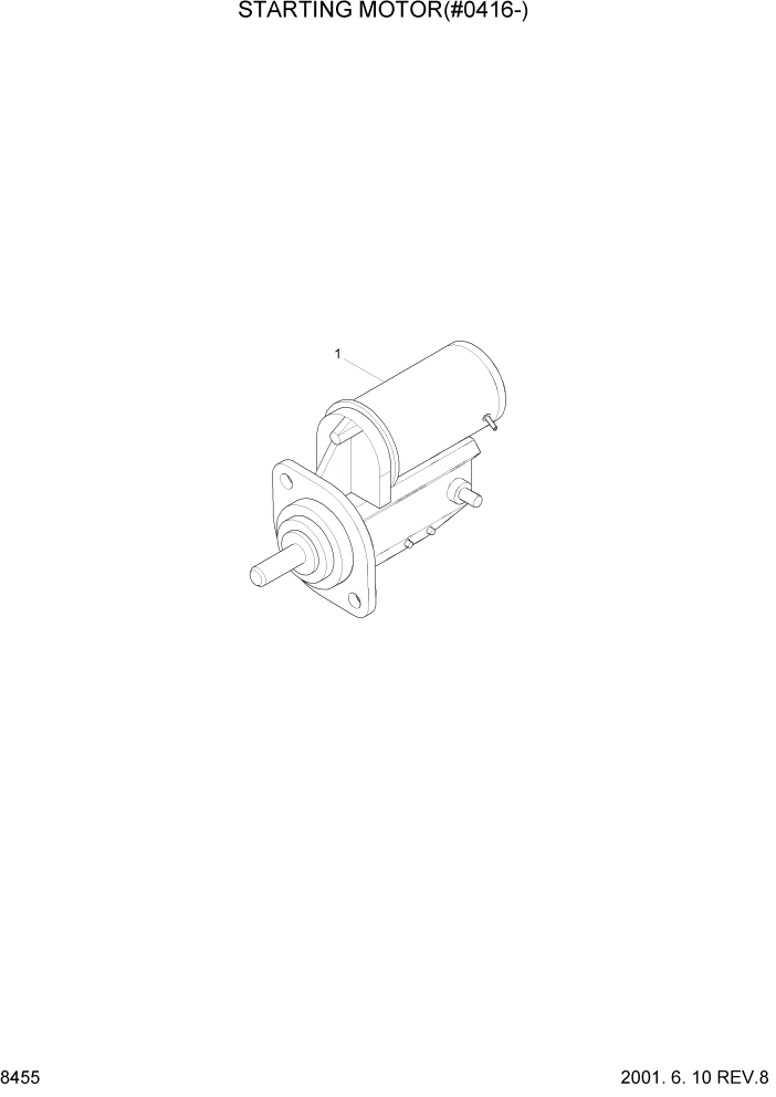 Схема запчастей Hyundai R160LC3 - PAGE 8455 STARTING MOTOR(#0416-) ДВИГАТЕЛЬ БАЗА