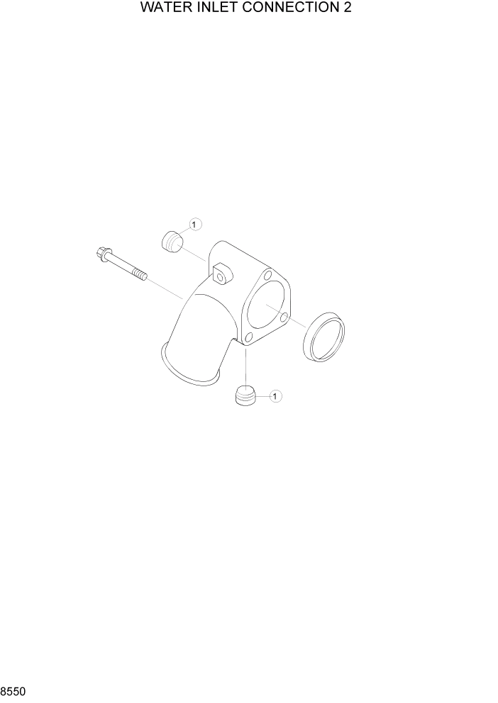 Схема запчастей Hyundai R160LC3 - PAGE 8550 WATER INLET CONNECTION 2 ДВИГАТЕЛЬ БАЗА