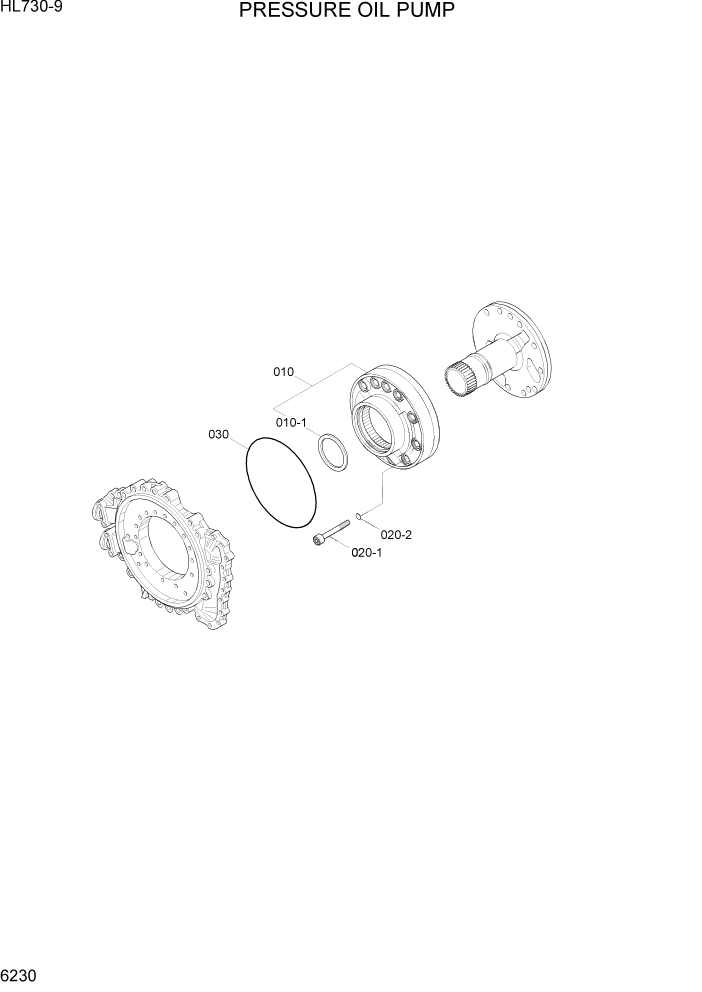 Схема запчастей Hyundai HL730-9 - PAGE 6230 PRESSURE OIL PUMP СИЛОВАЯ СИСТЕМА